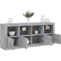 Armadio Casa Giardino Credenza con Luci LED Grigio Cemento 163x37x67 cm 163x37x67 cm