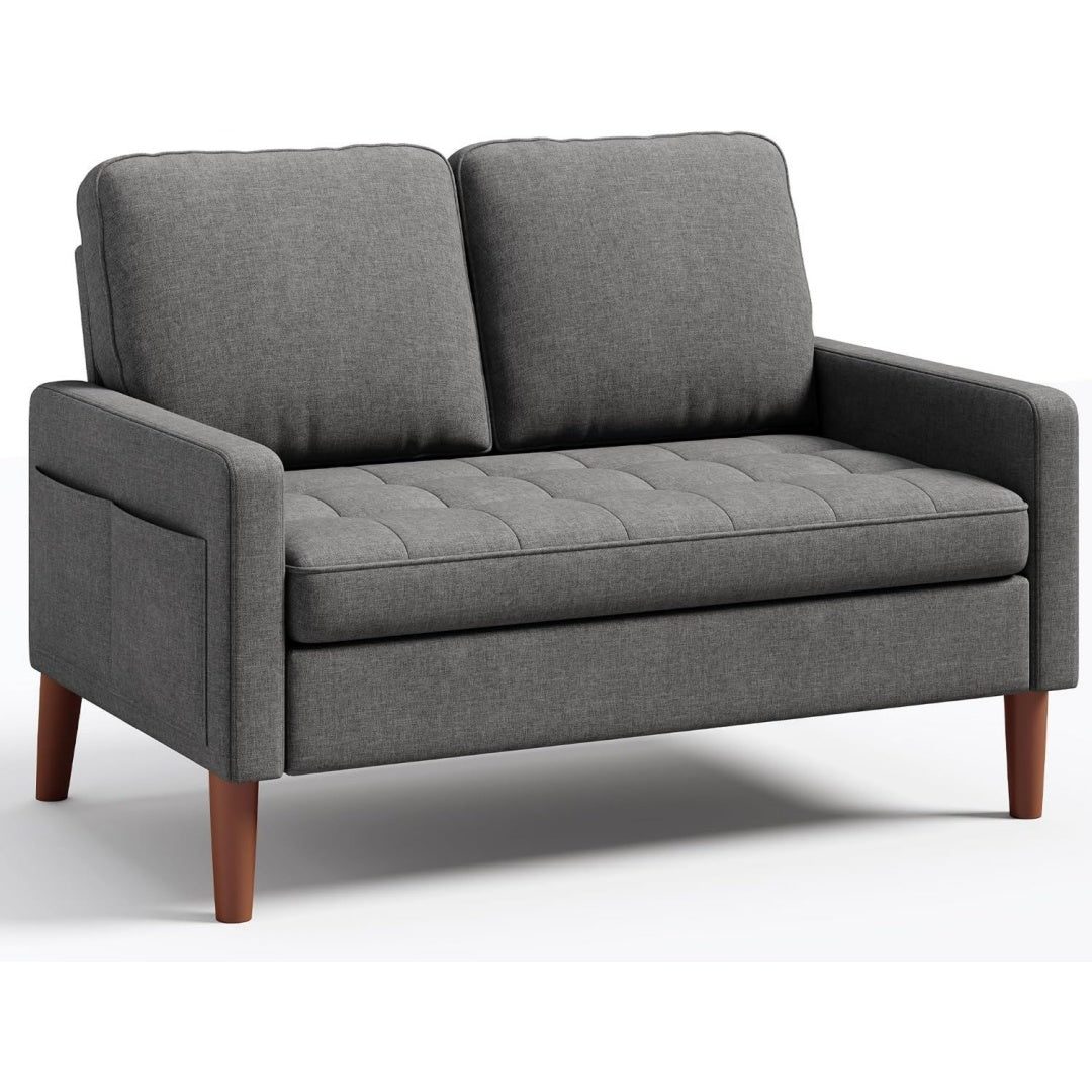 Divano con supporto lombare grigio 121 x 76 x 87 cm