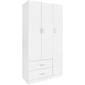 Armadio HEMAX Armadio Guardaroba con 3 Ante e 2 Cassetti, Mobile bianco