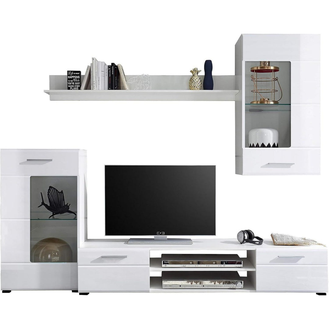 Pareti attrezzate AVANTI TRENDSTORE - Erik - Parete da soggiorno in laminato di colore bianco