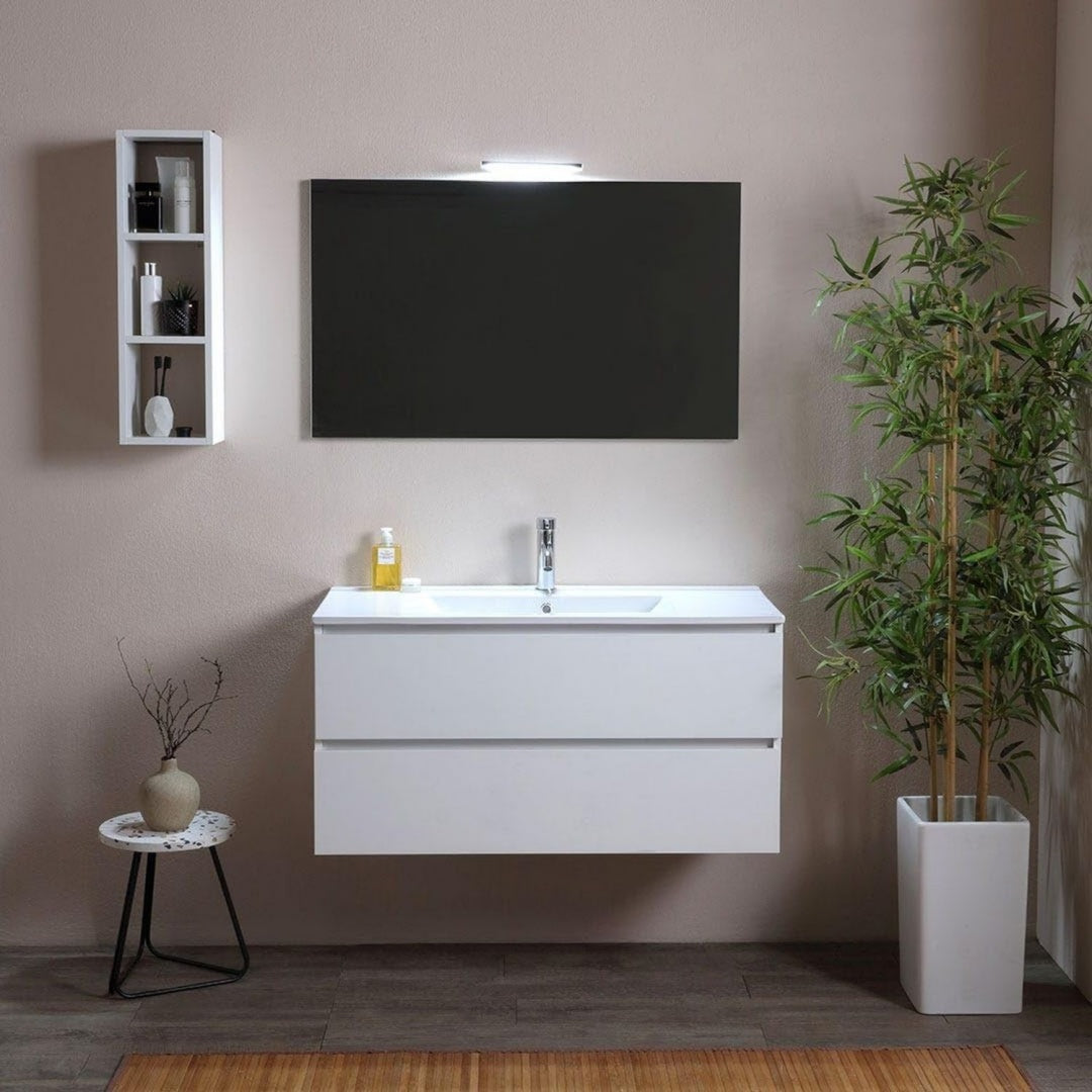 Set arredo bagno con cassetti bianco
