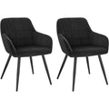 Sedia Set di 2 Sedie per Sala da Pranzo Imbottita, Poltroncina in Velluto,S
