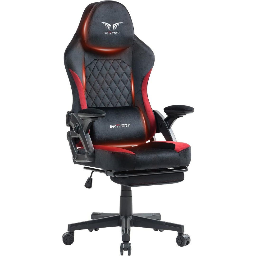 Sedia con supporto lombare rosso