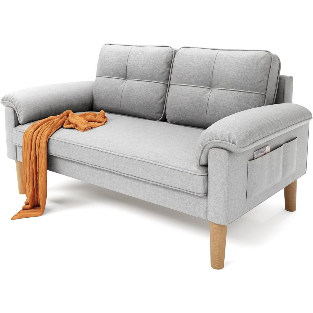 Divano con braccioli grigio 145 x 77 x 77 cm